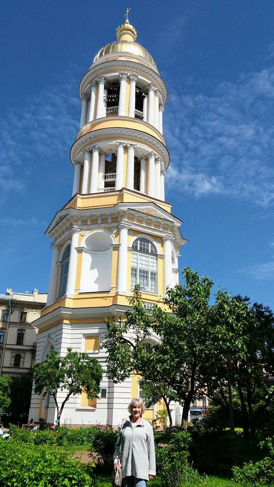 Our Lady of Vladimir Cathedral's bell tower — in Saint Petersburg, Russia.